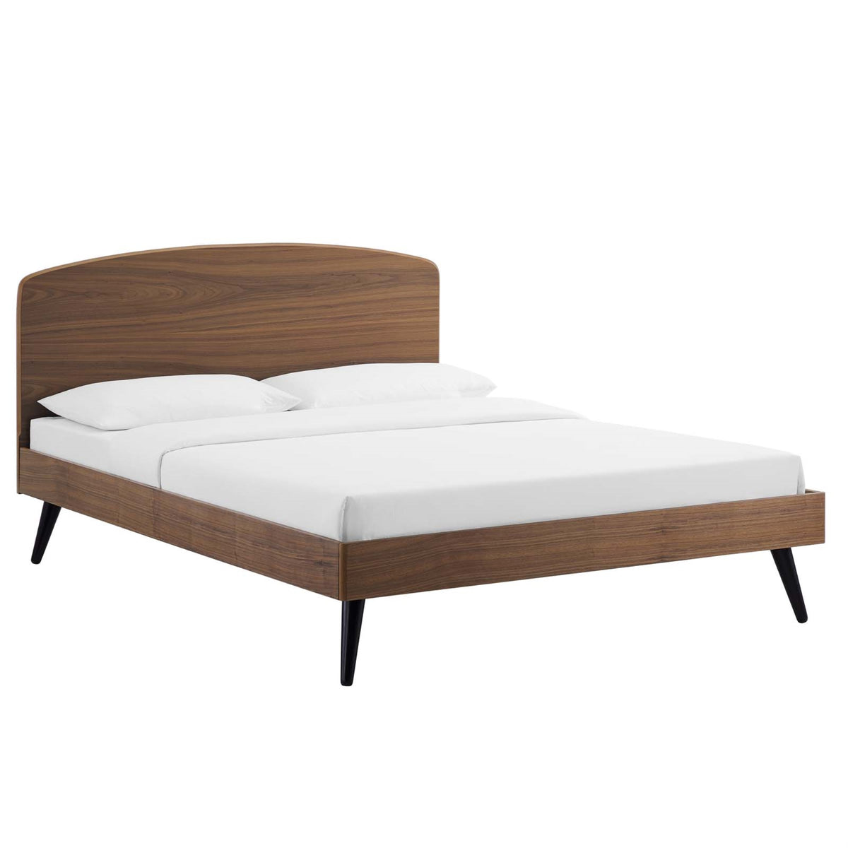 Bronwen Queen Wood Platform Bed Walnut