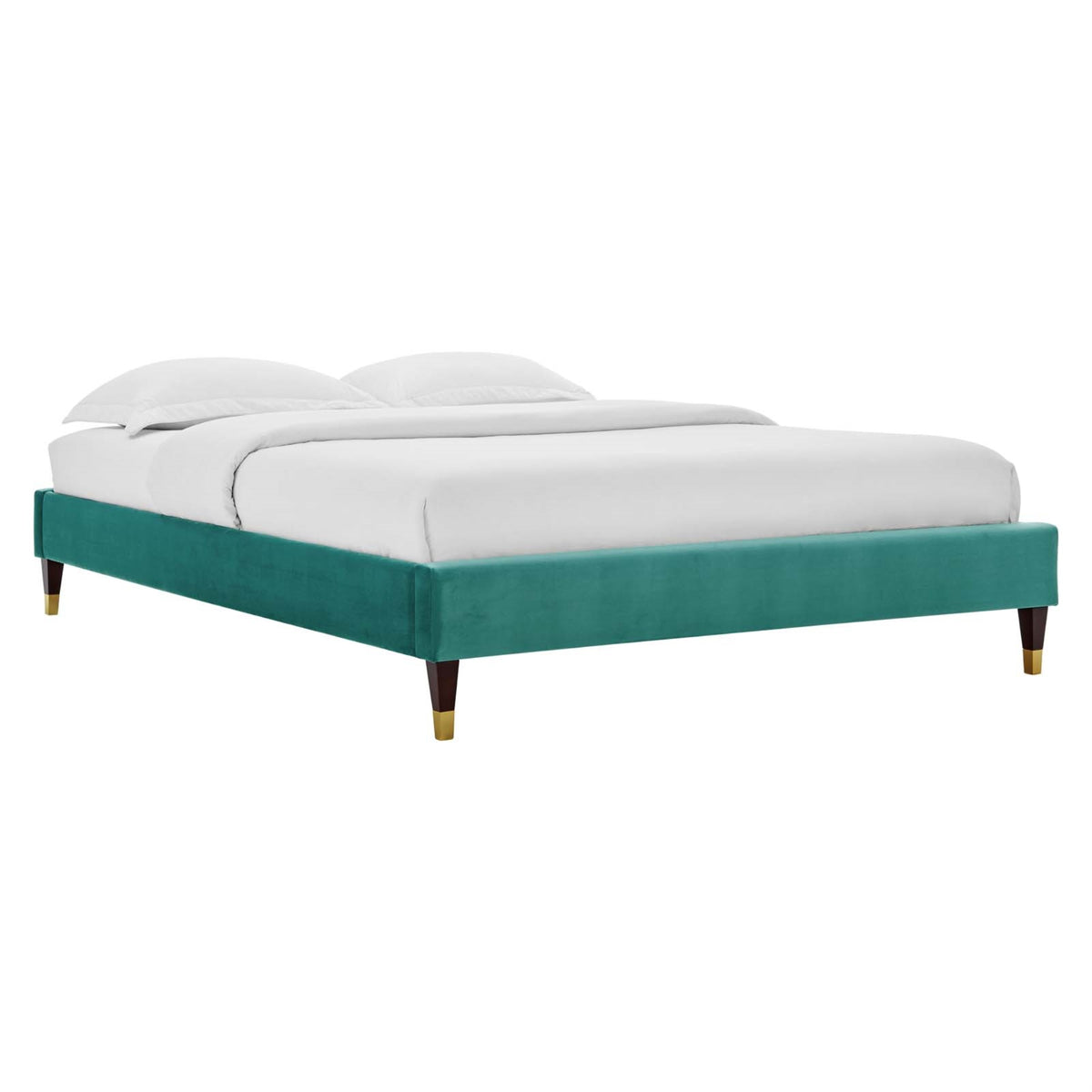 Harlow Full Performance Velvet Platform Bed Frame Teal