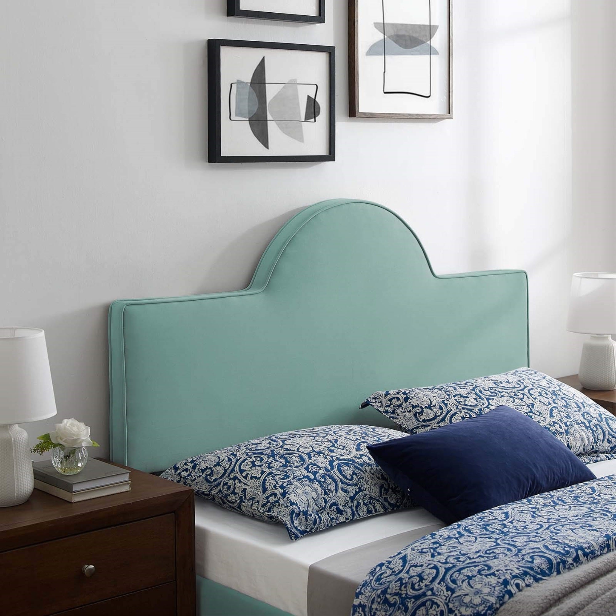 Casafoyer Mod-6302-Min Dawn Twin Performance Velvet Headboard, Mint