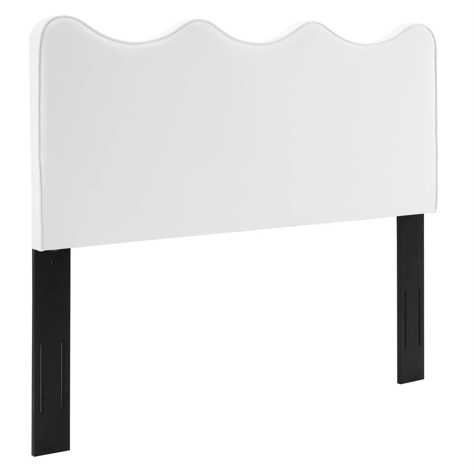 Ergode Performance Velvet Twin Headboard - Scalloped Design, Stain-Resistant, Foam Padded - Adjustable Mounting - Perfect For Guest Suite, Kid'S Bedroom, College Dorm