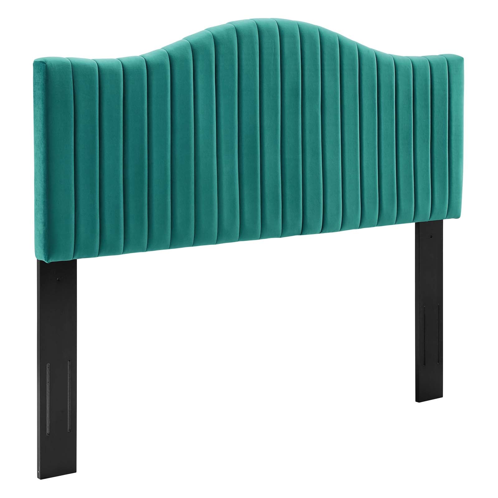 Luxurious Brielle Channel Tufted Velvet King/California King Headboard - Glamorous And Comfortable