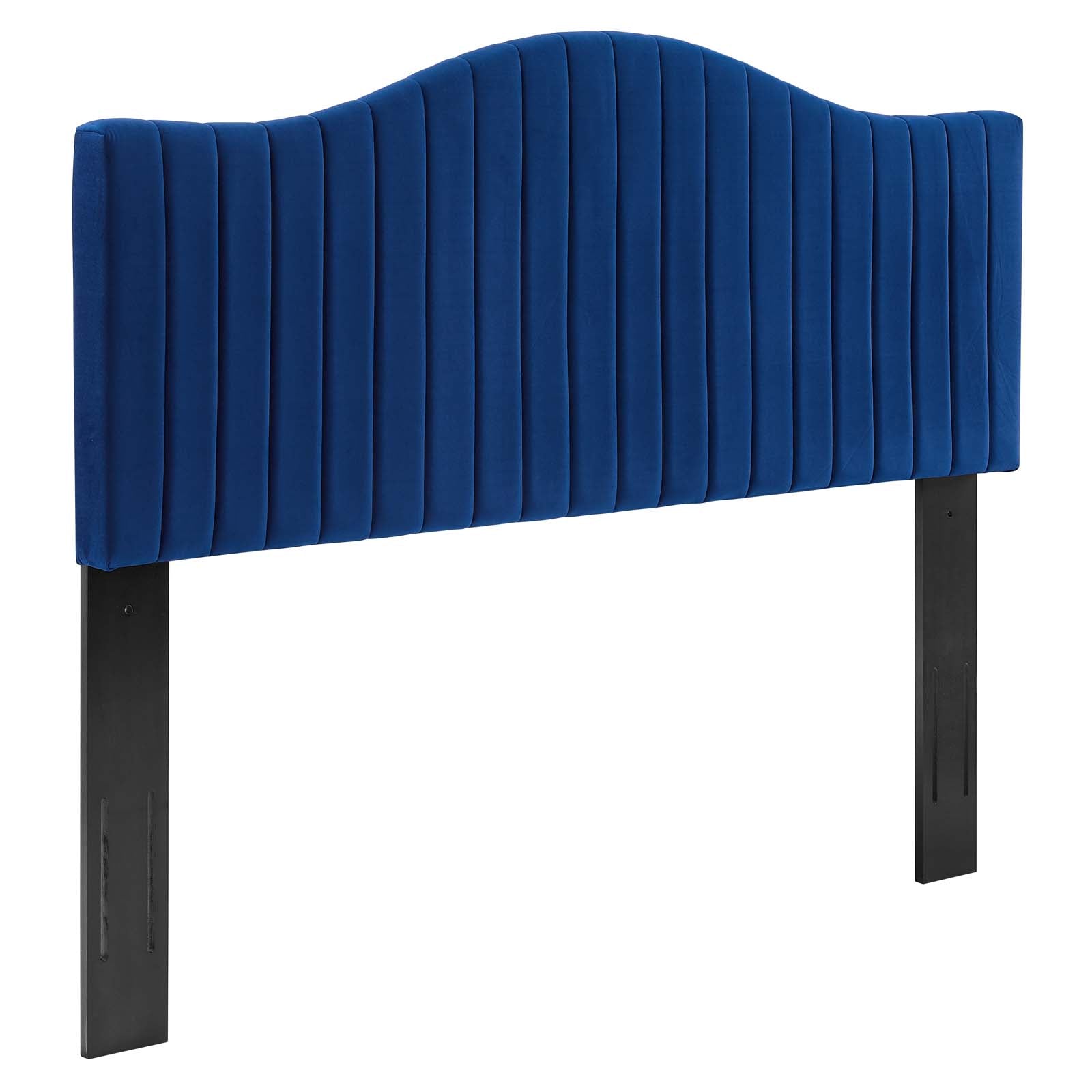 Brielle Channel Tufted Performance Velvet King/California King Headboard Navy