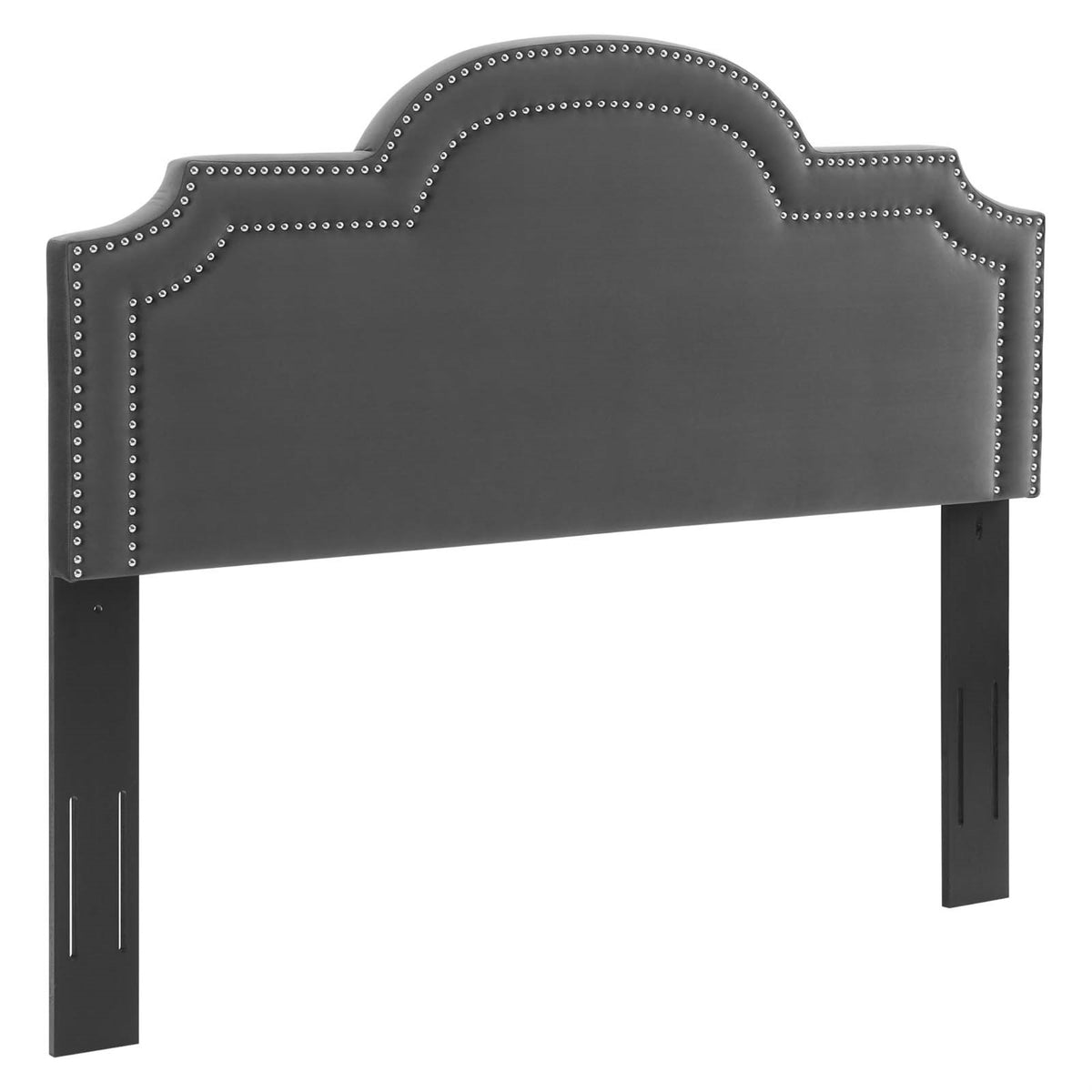 Sophisticated Velvet Twin Headboard With Nailhead Detailing - Belinda Collection