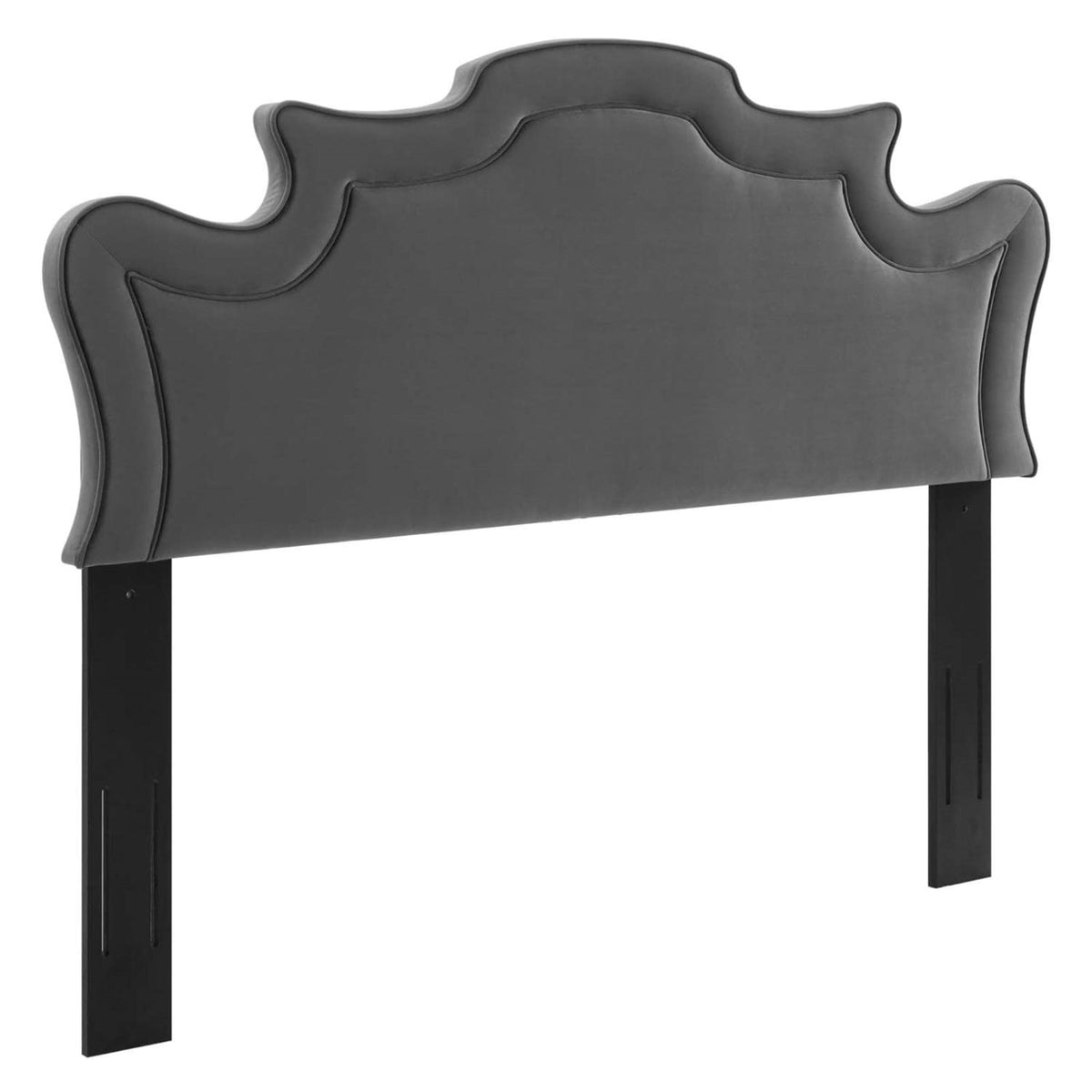 Casafoyer Evangeline Performance Velvet King/California King Headboard In Charcoal