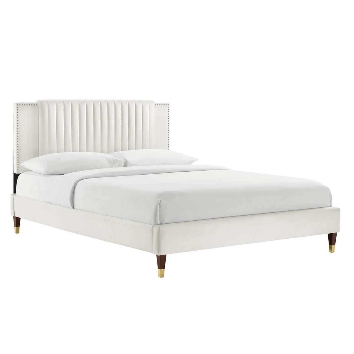 Zahra Channel Tufted Velvet Twin Platform Bed - Stylish And Comfortable