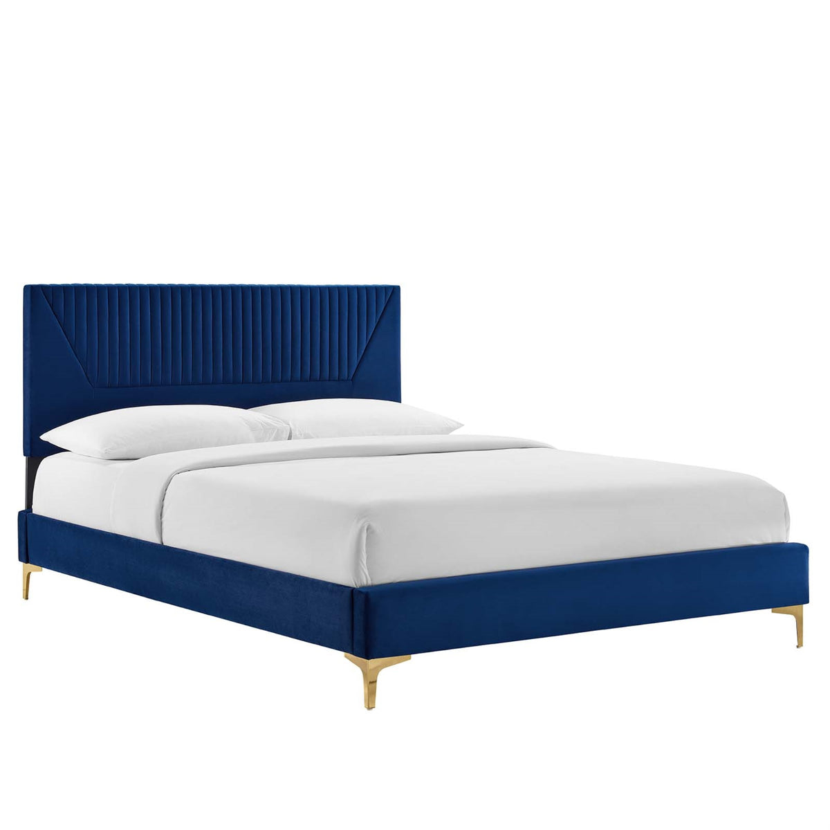 Yasmine Channel Tufted Velvet Full Platform Bed - Elegant, Durable, And Stylish