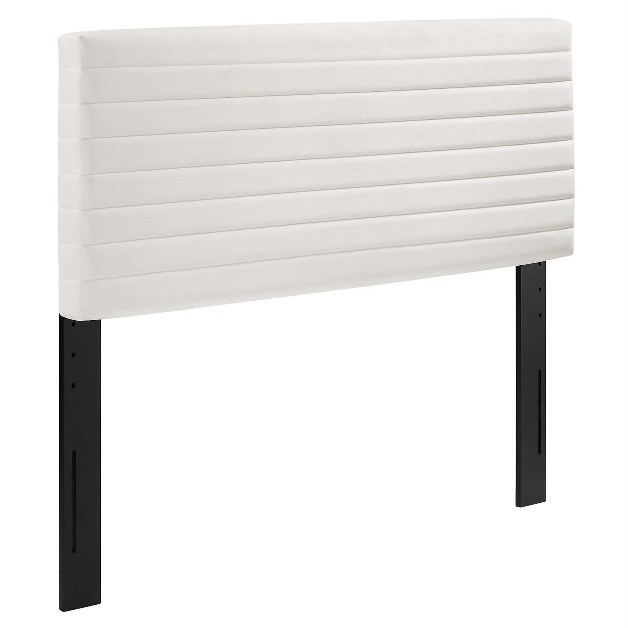 Tranquil Channel Tufted Velvet Headboard - Elegant, Stain-Resistant, Adjustable King/California King