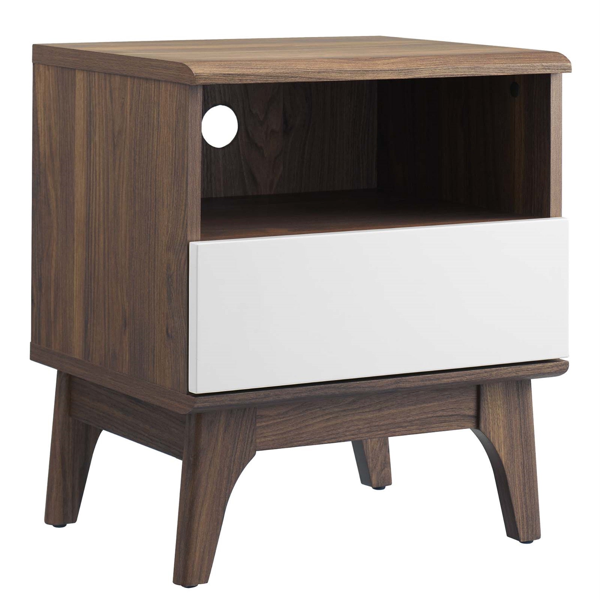 Envision Bedside Table: Elegant Walnut Nightstand With Ample Storage