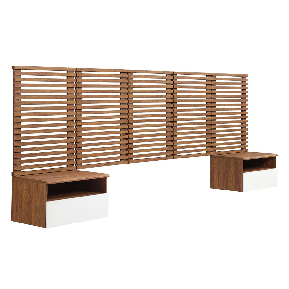 Timeless Charm: Render Wall-Mount Queen Headboard & Nightstands Set
