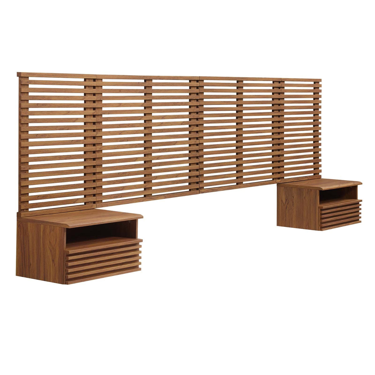 Render Wall Mount King Headboard And Modern Nightstands