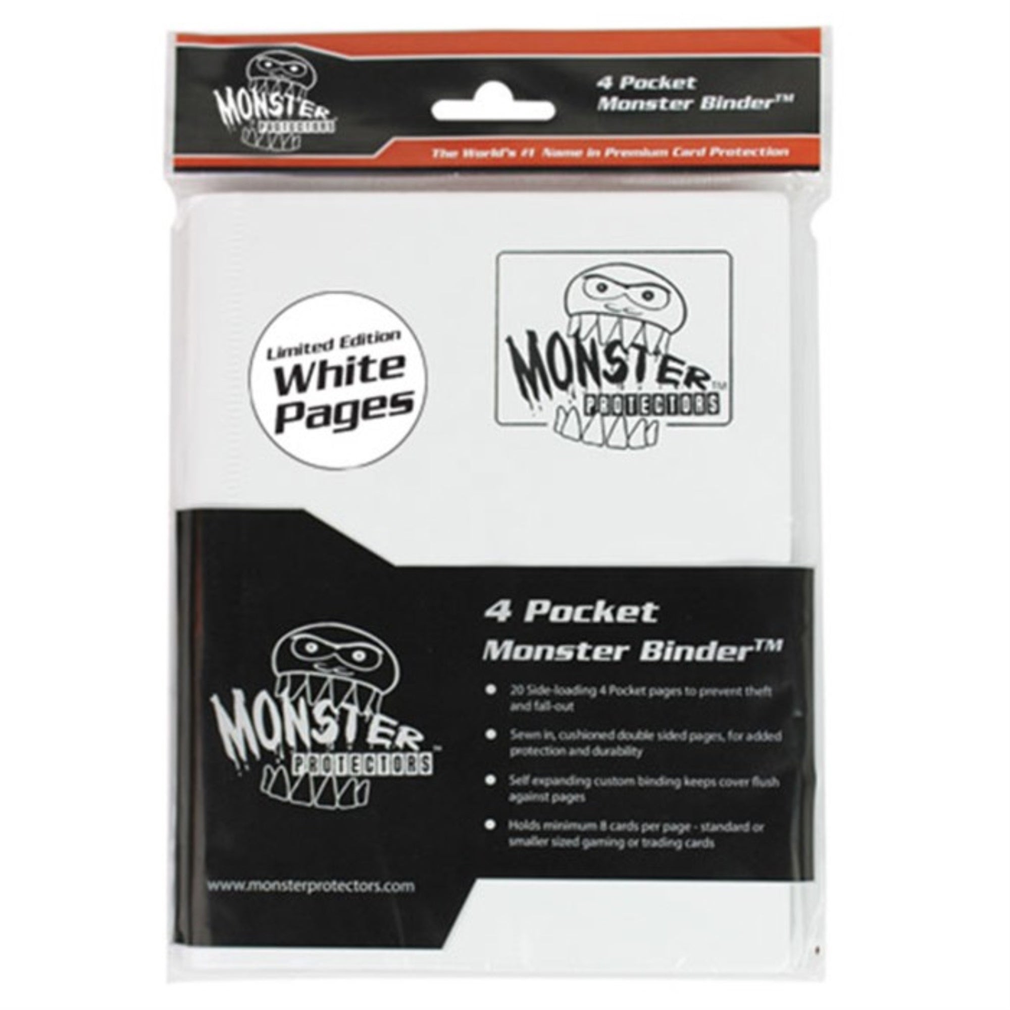 Binder: 4Pkt Monster Matte Wh - Wh Pgs