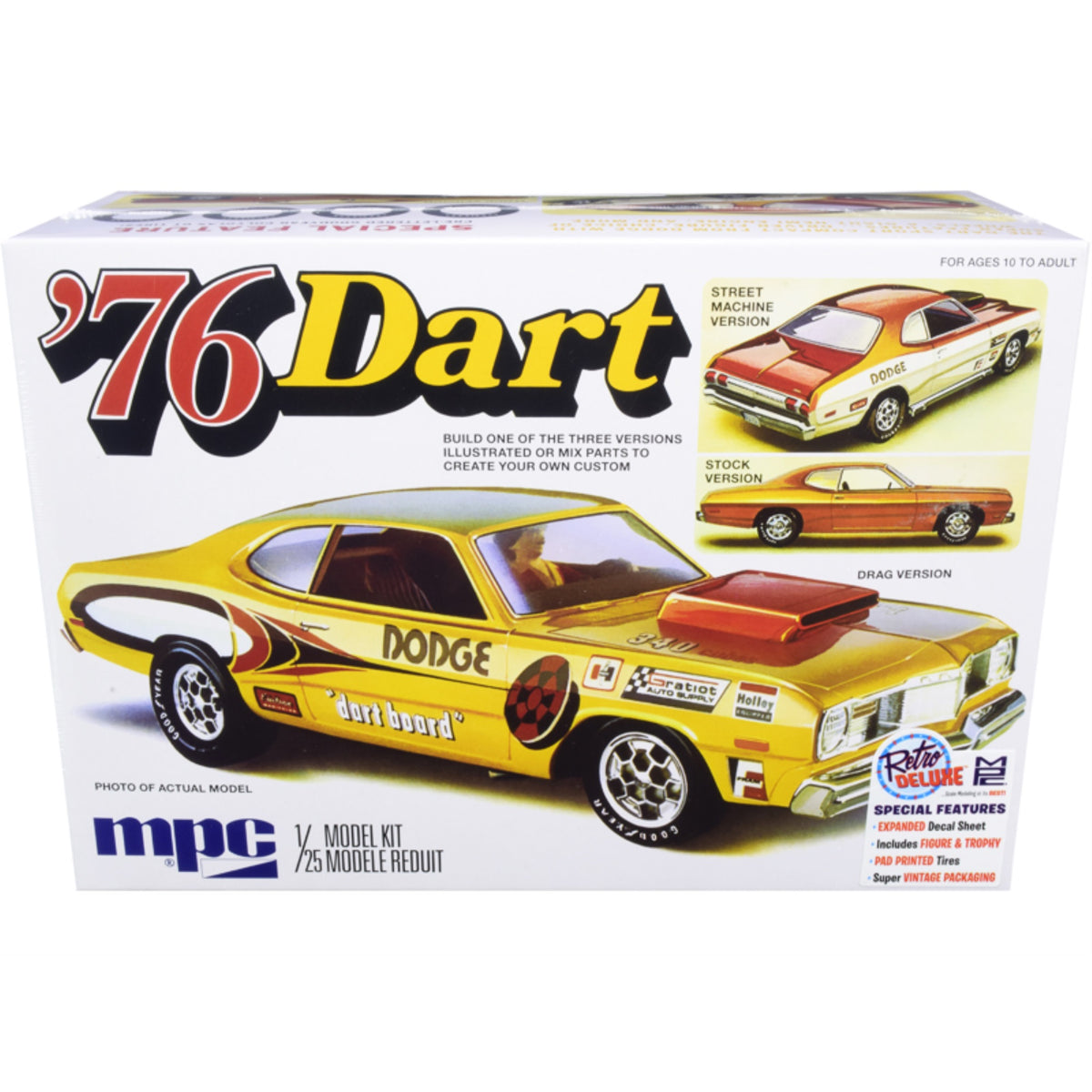 Skill 2 Model Kit 1976 Dodge Dart Sport With Two Figurines 3 In 1 Kit 1/25 Scale Model By Mpc
