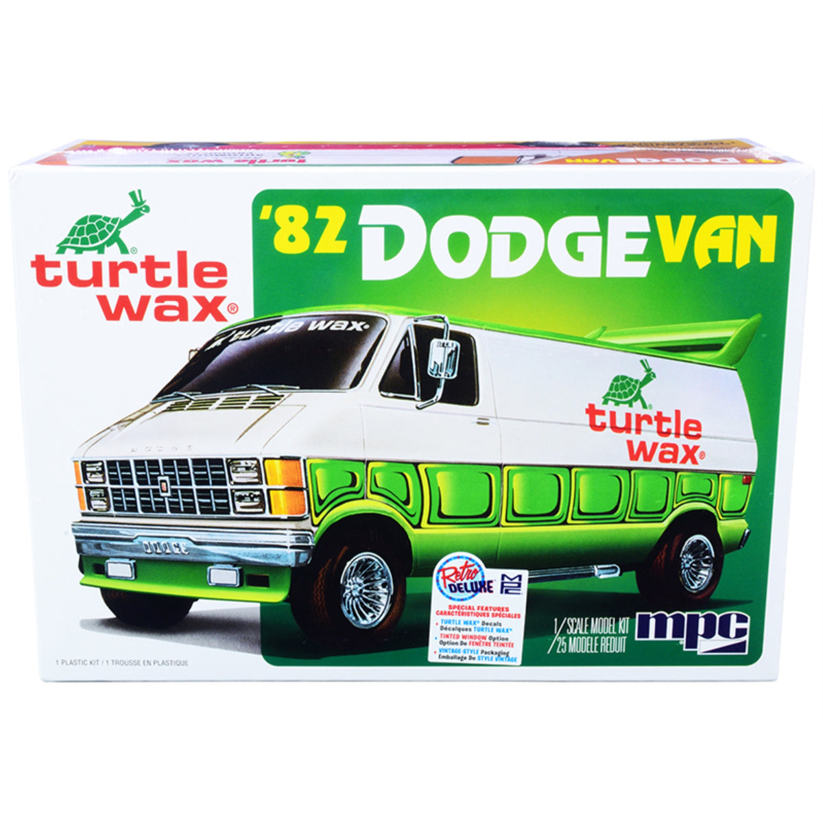 Skill 2 Model Kit 1982 Dodge Van Custom 'Turtle Wax' 2-In-1 Kit 1/25 Scale Model By Mpc