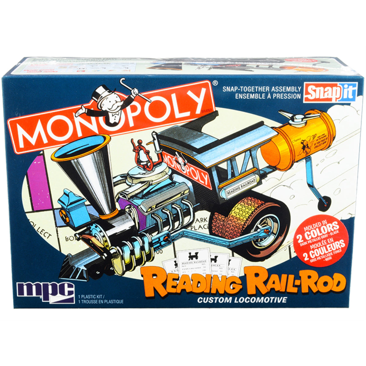 Skill 1 Snap Model Kit Reading Rail Rod Custom Locomotive 'Monopoly' 1/25 Scale Model By Mpc