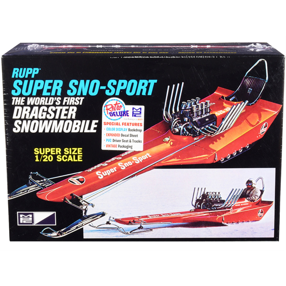 Skill 2 Model Kit Rupp Super Sno-Sport Snowmobile Dragster (The World'S First) 1/20 Scale Model By Mpc