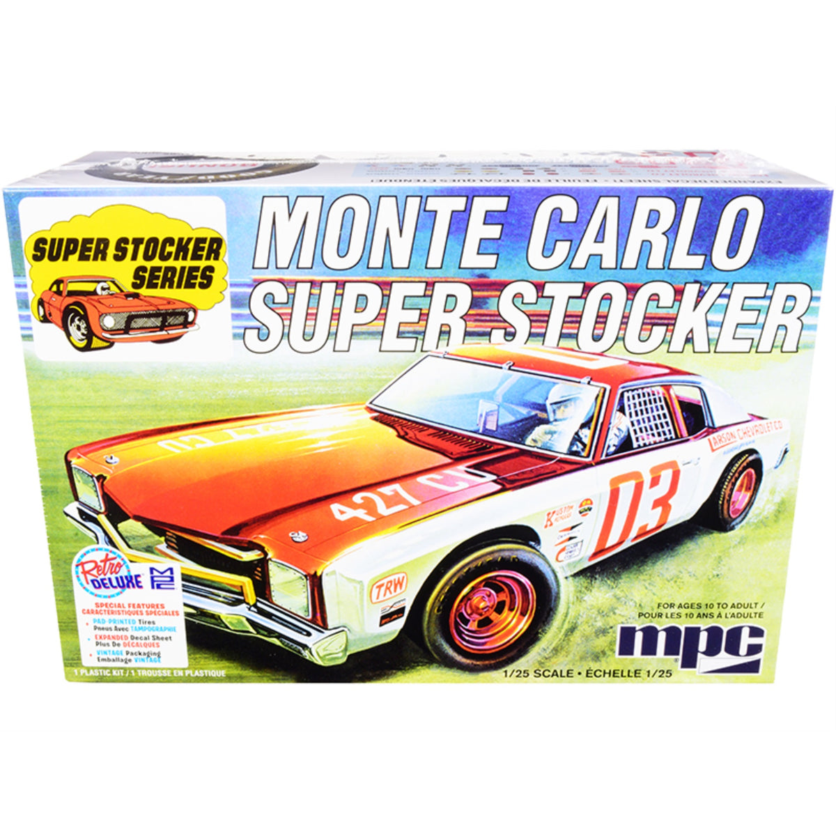 Skill 2 Model Kit 1971 Chevrolet Monte Carlo Super Stocker 1/25 Scale Model By Mpc