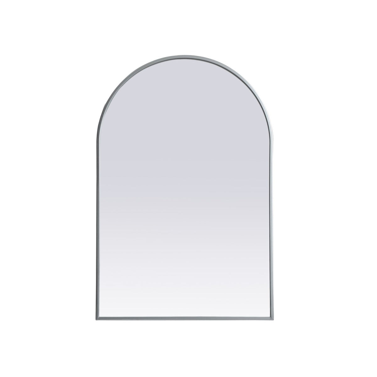 Metal Frame Arch Mirror 24X36 Inch In Silver