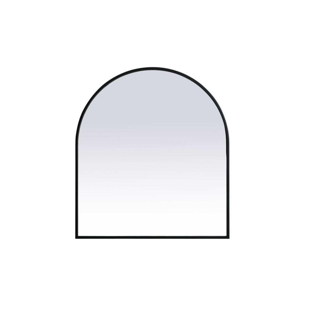 Metal Frame Arch Mirror 27X30 Inch In Black