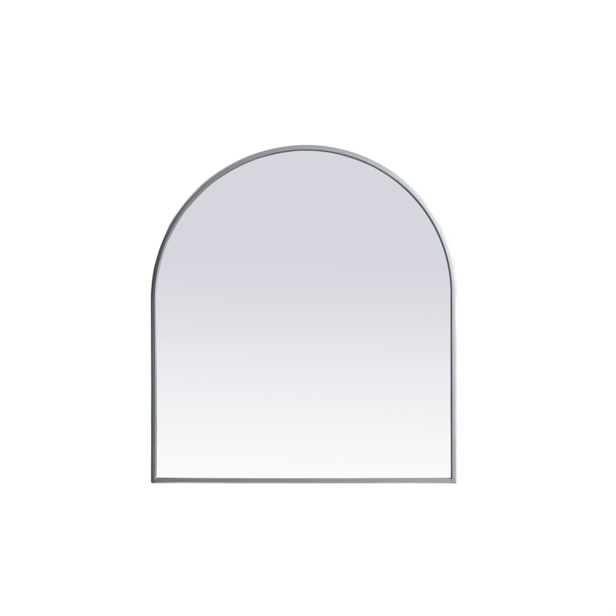 Metal Frame Arch Mirror 27X30 Inch In Silver