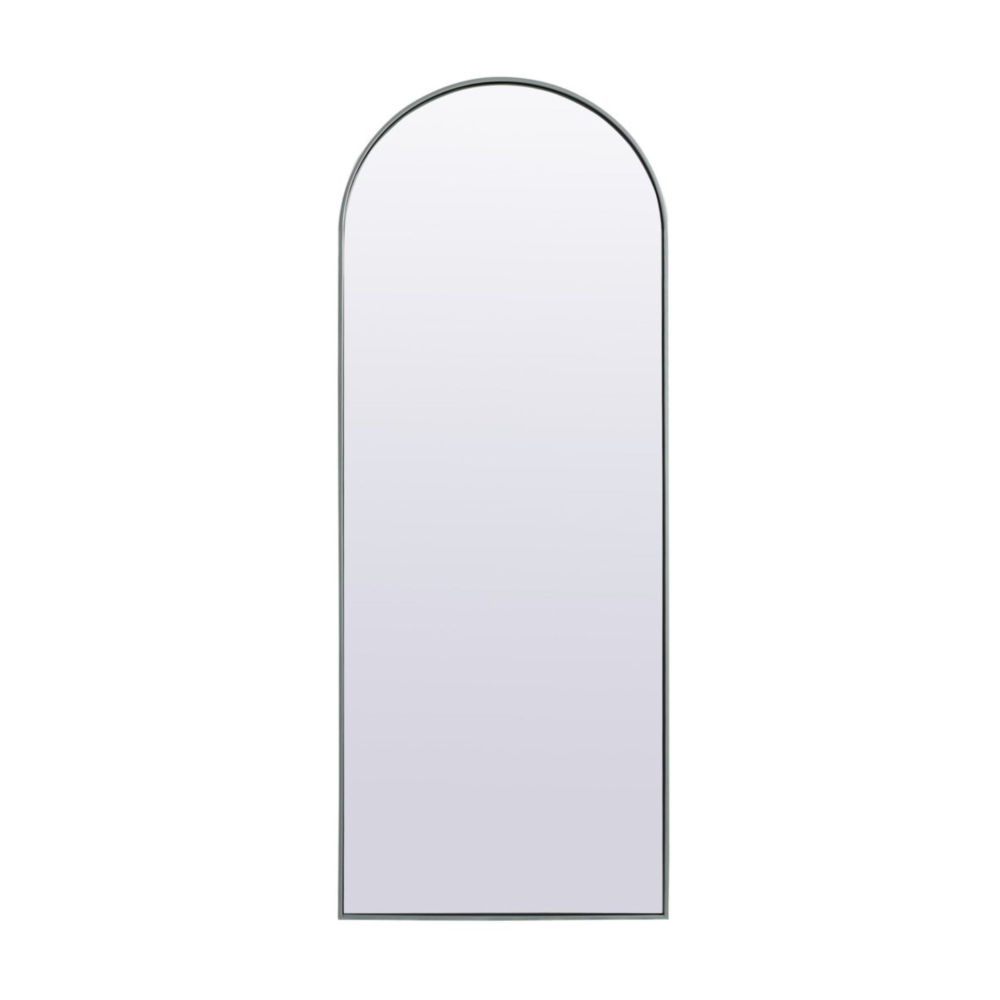 Metal Frame Arch Full Length Mirror 28X74 Inch In Silver