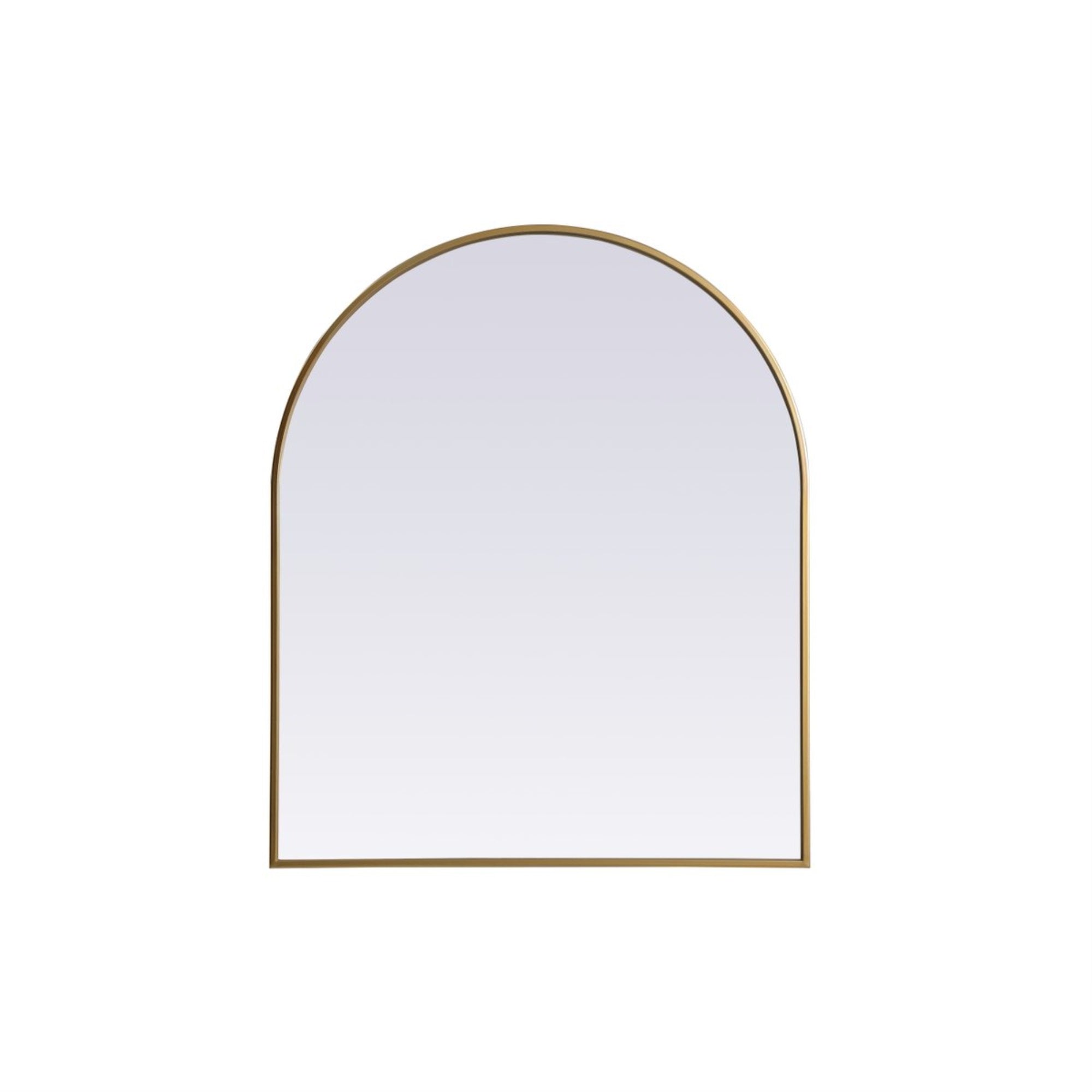 Metal Frame Arch Mirror 30X36 Inch In Brass