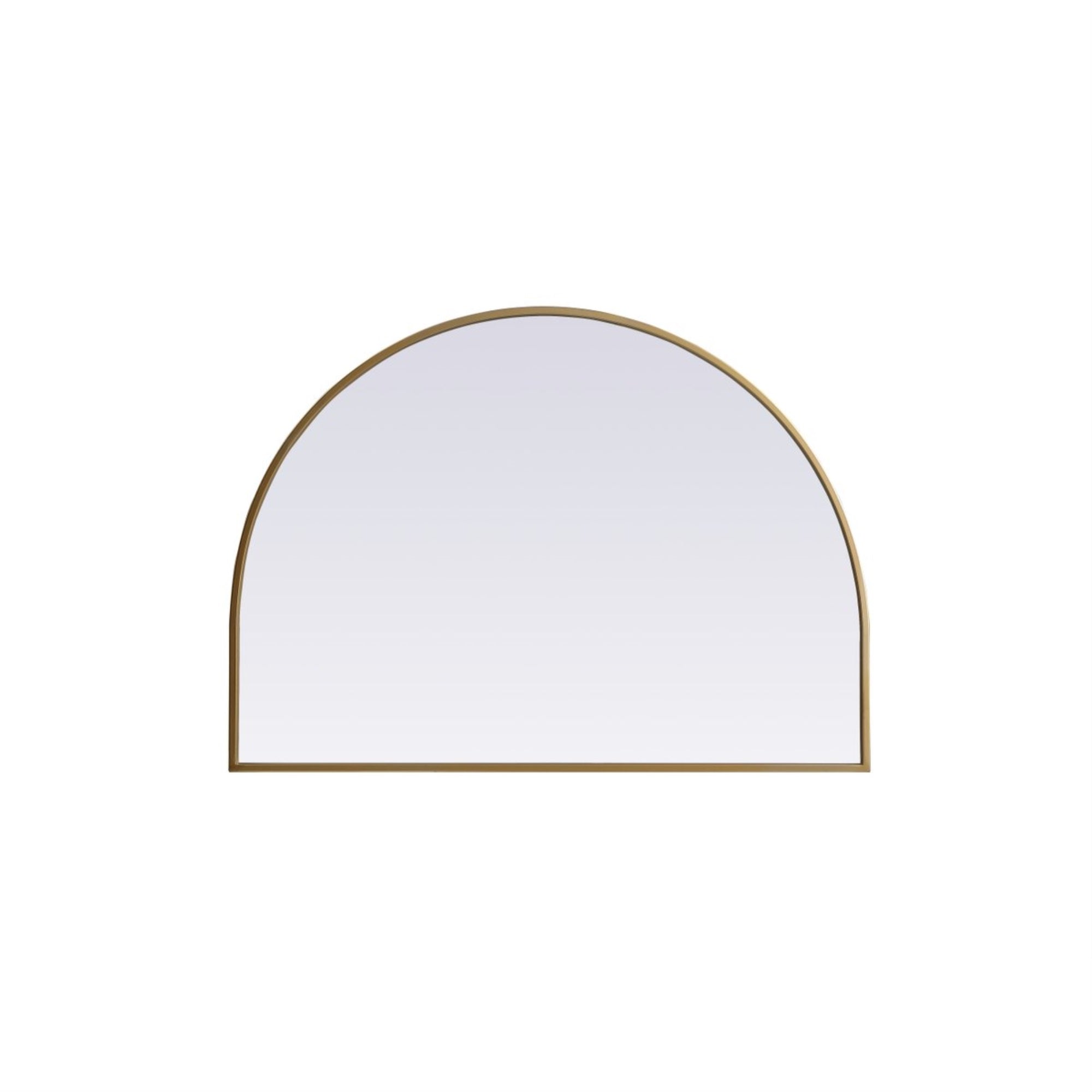 Metal Frame Arch Mirror 33X24 Inch In Brass