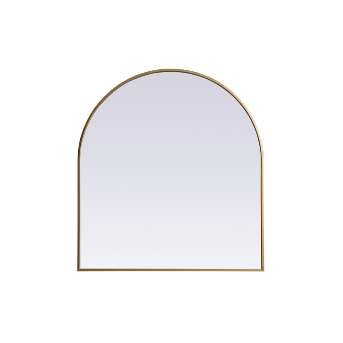 Metal Frame Arch Mirror 33X36 Inch In Brass