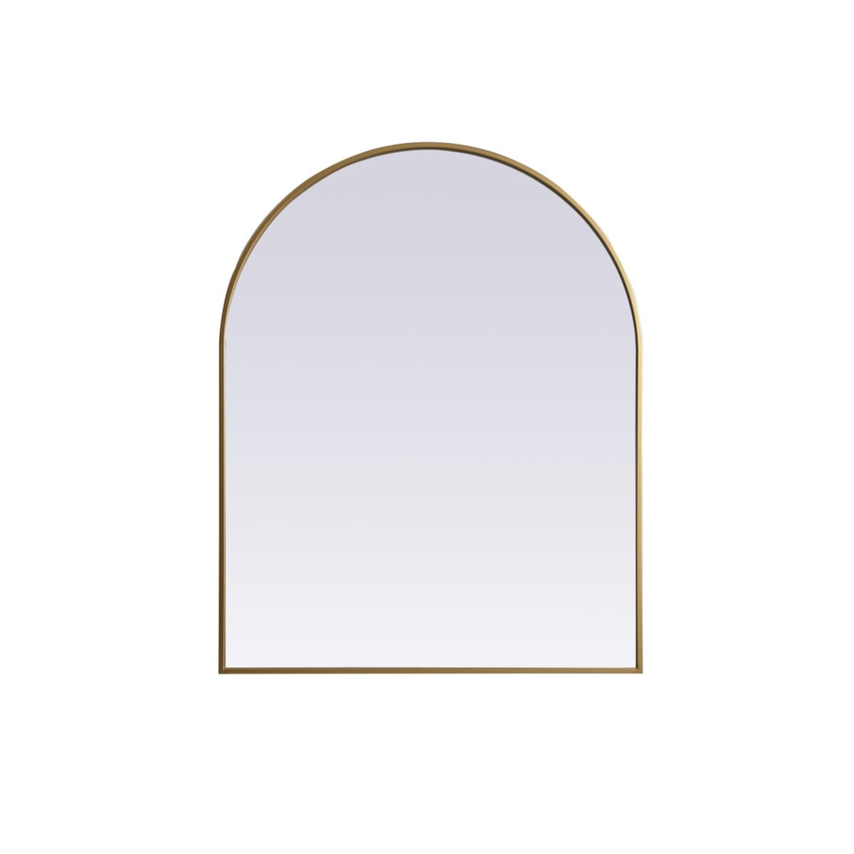 Metal Frame Arch Mirror 33X42 Inch In Brass