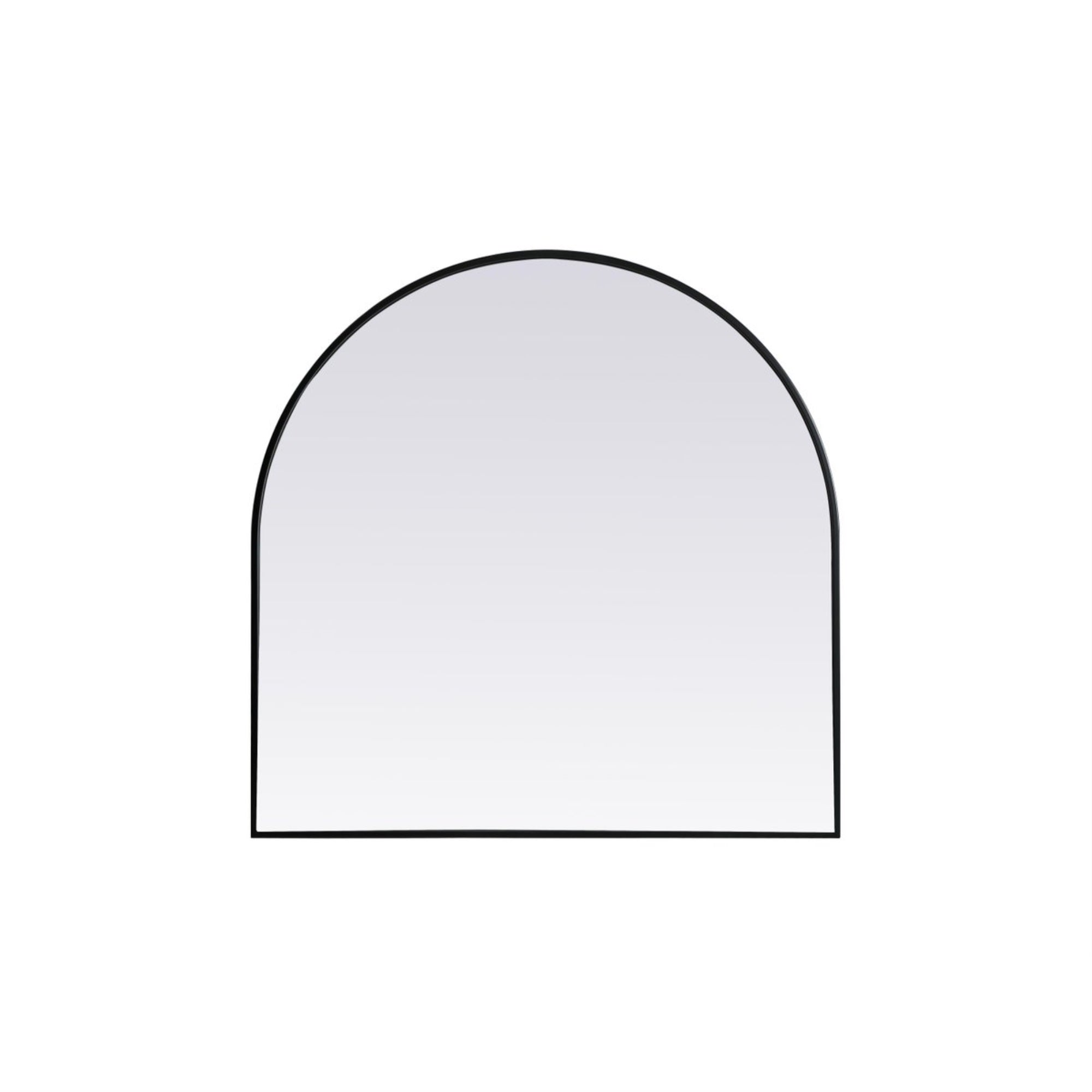 Metal Frame Arch Mirror 36X36 Inch In Black