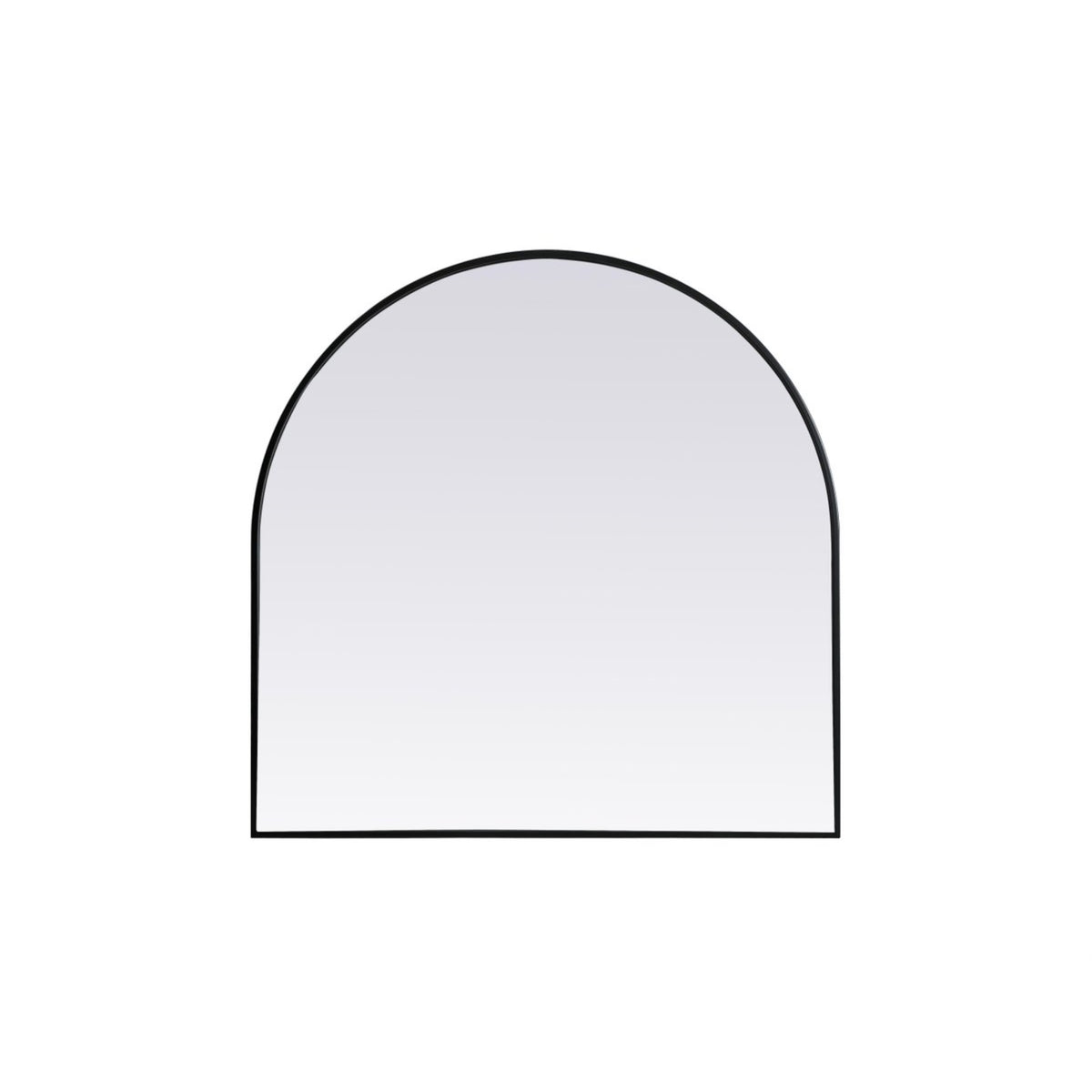 Metal Frame Arch Mirror 36X36 Inch In Black