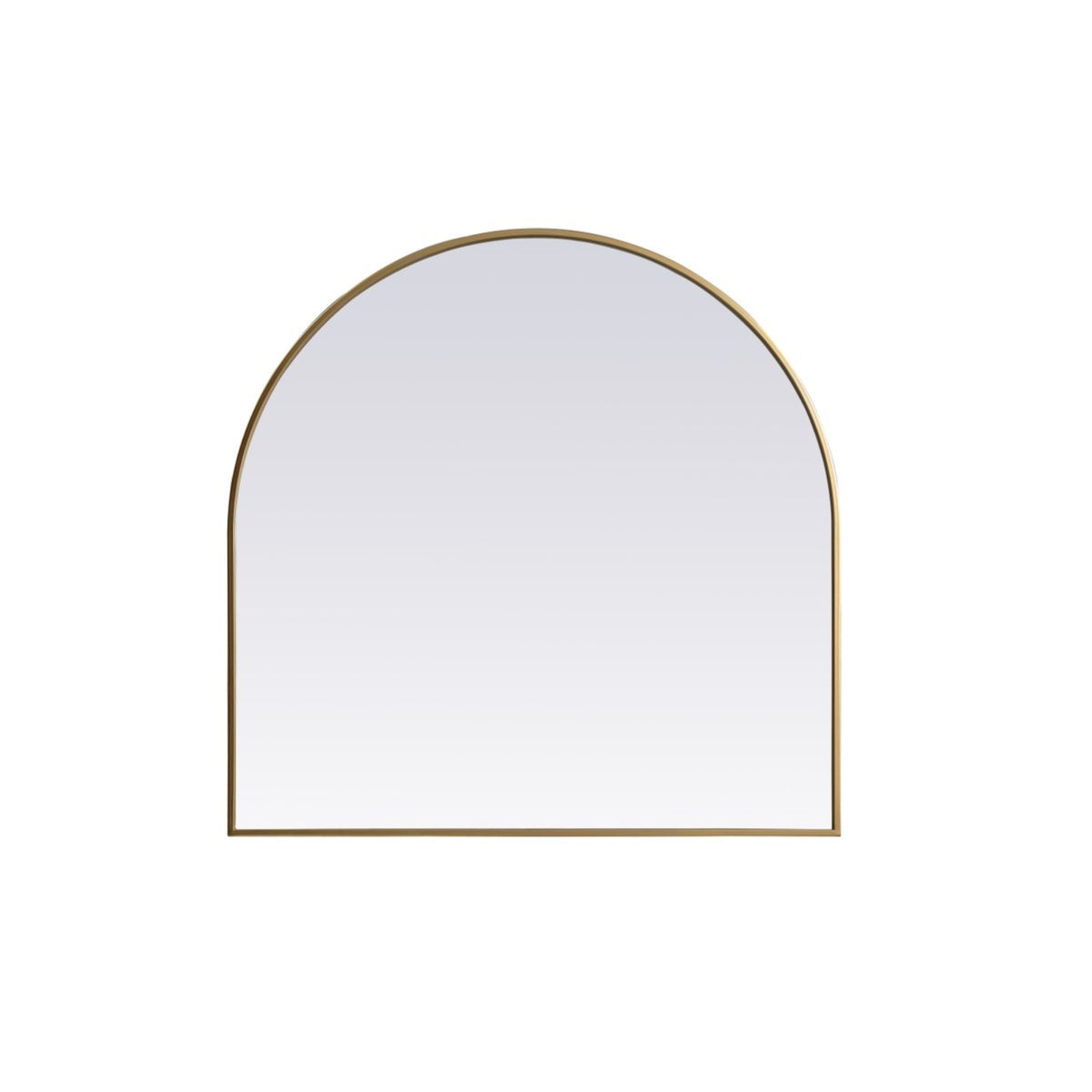 Metal Frame Arch Mirror 36X36 Inch In Brass