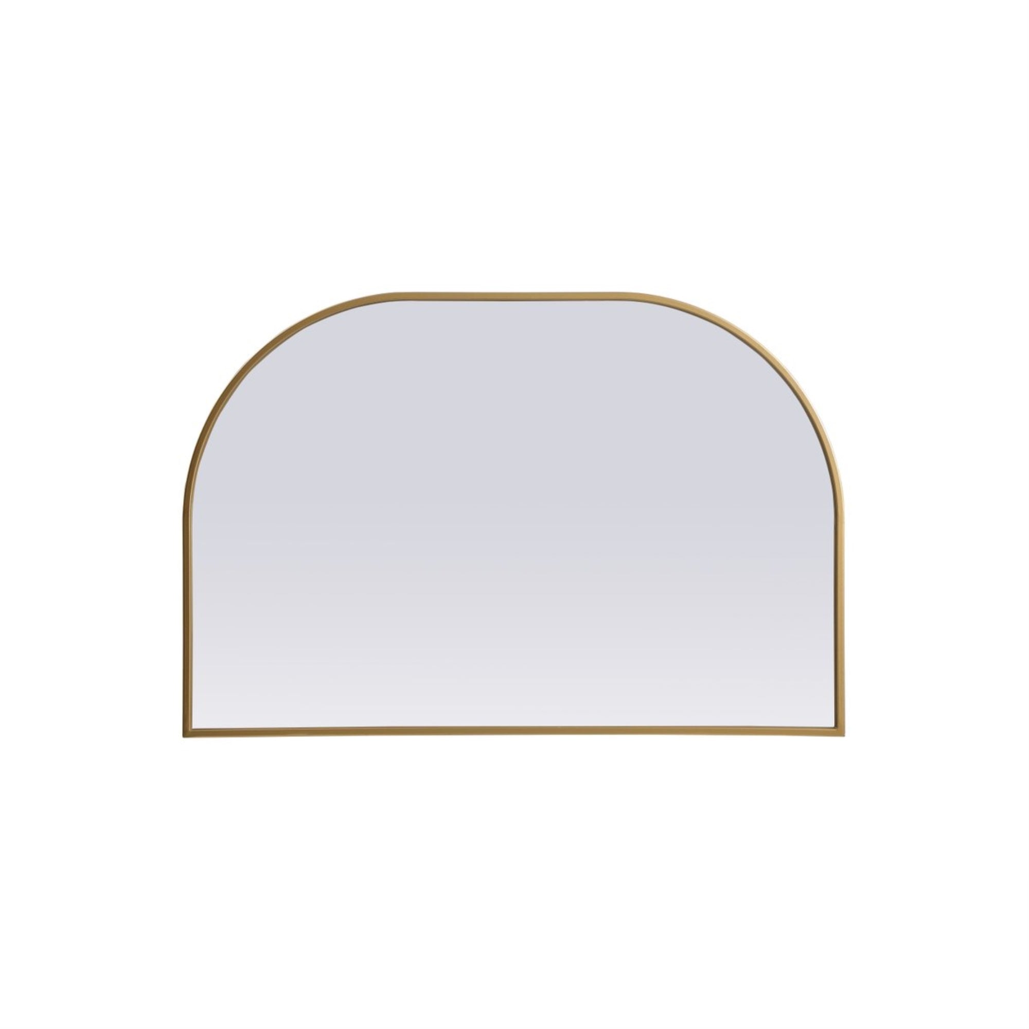 Metal Frame Arch Mirror 36X24 Inch In Brass