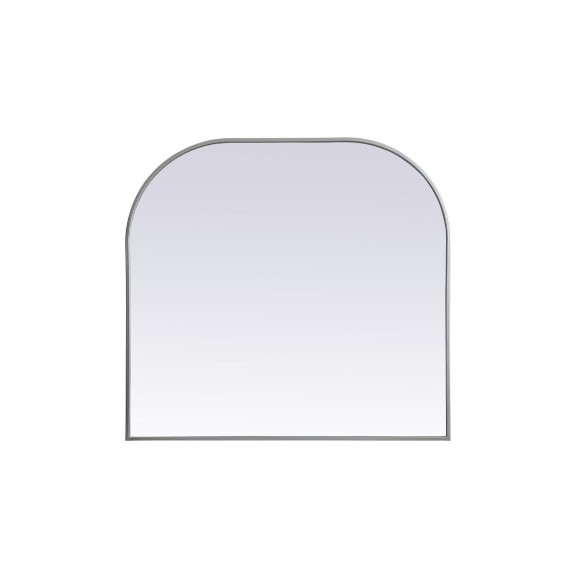Metal Frame Arch Mirror 36X34 Inch In Silver