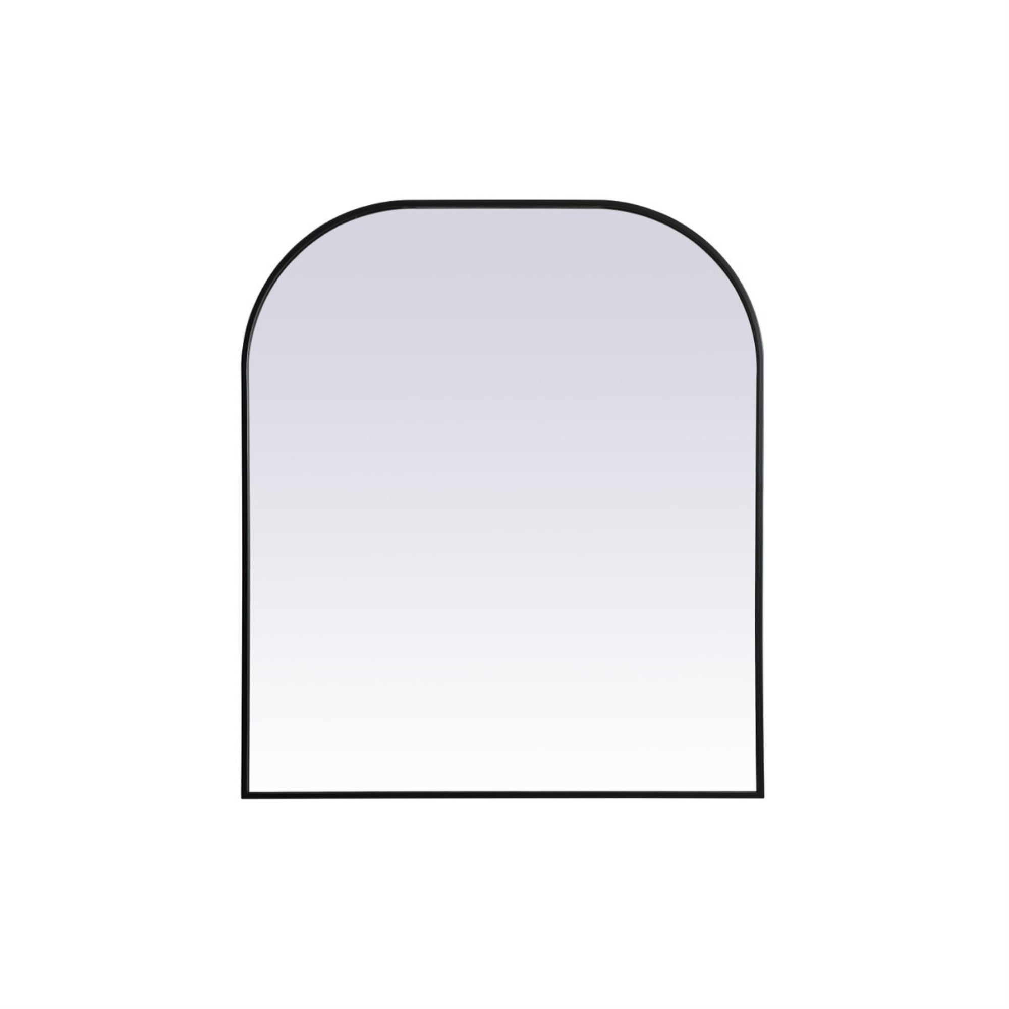 Metal Frame Arch Mirror 36X42 Inch In Black
