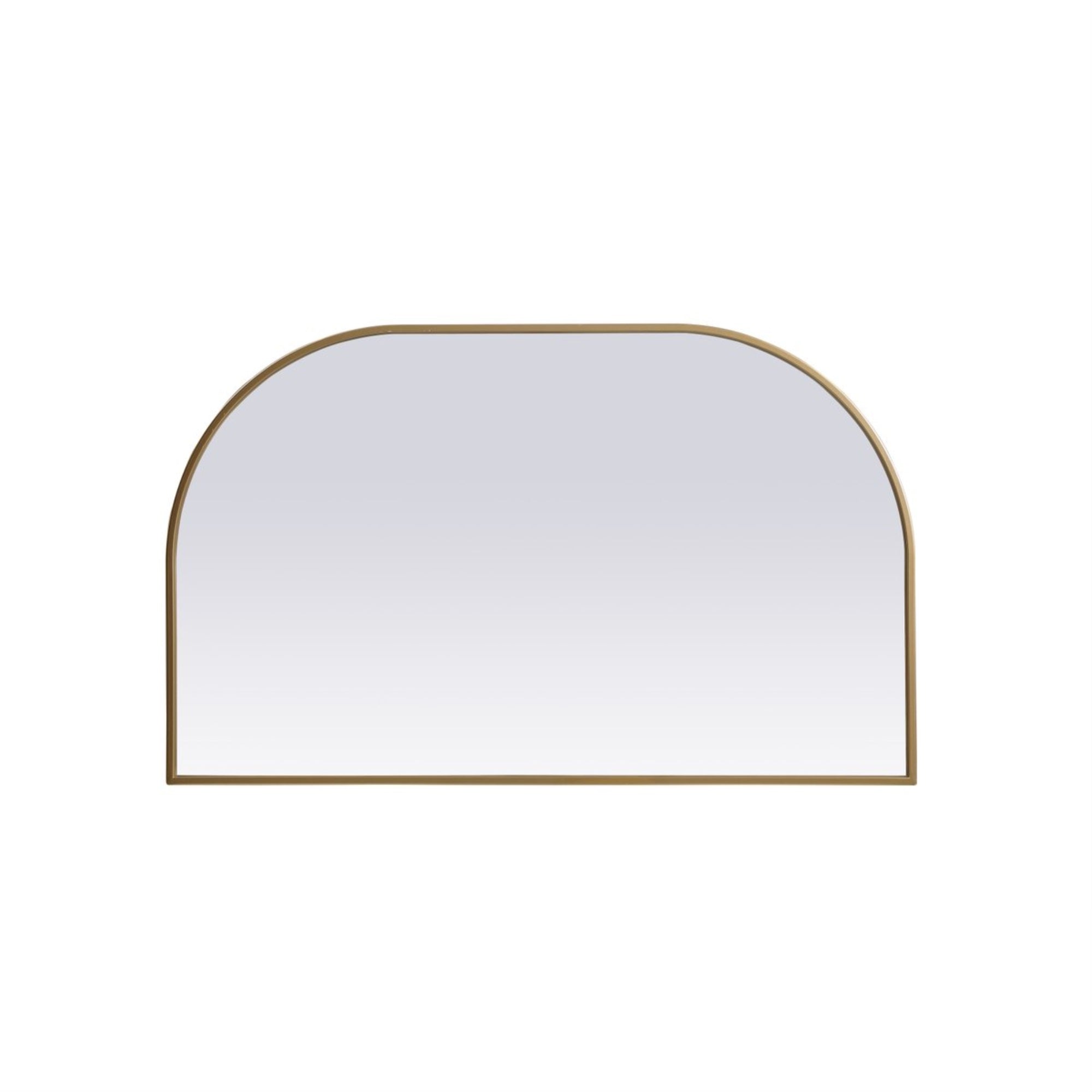 Metal Frame Arch Mirror 39X24 Inch In Brass