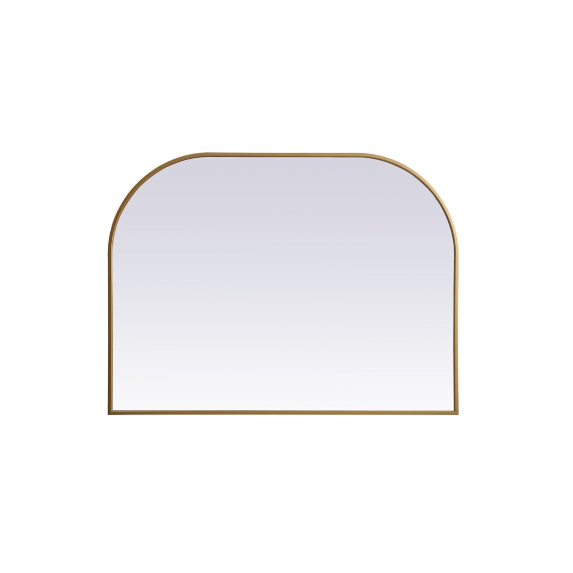 Metal Frame Arch Mirror 40X30 Inch In Brass