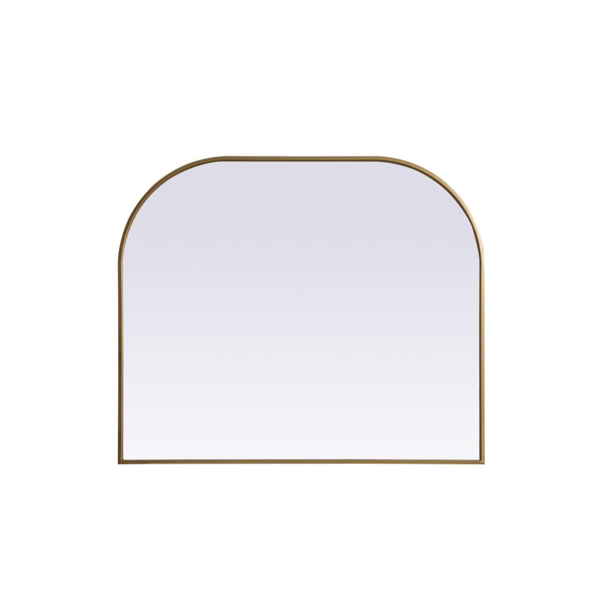 Metal Frame Arch Mirror 40X34 Inch In Brass