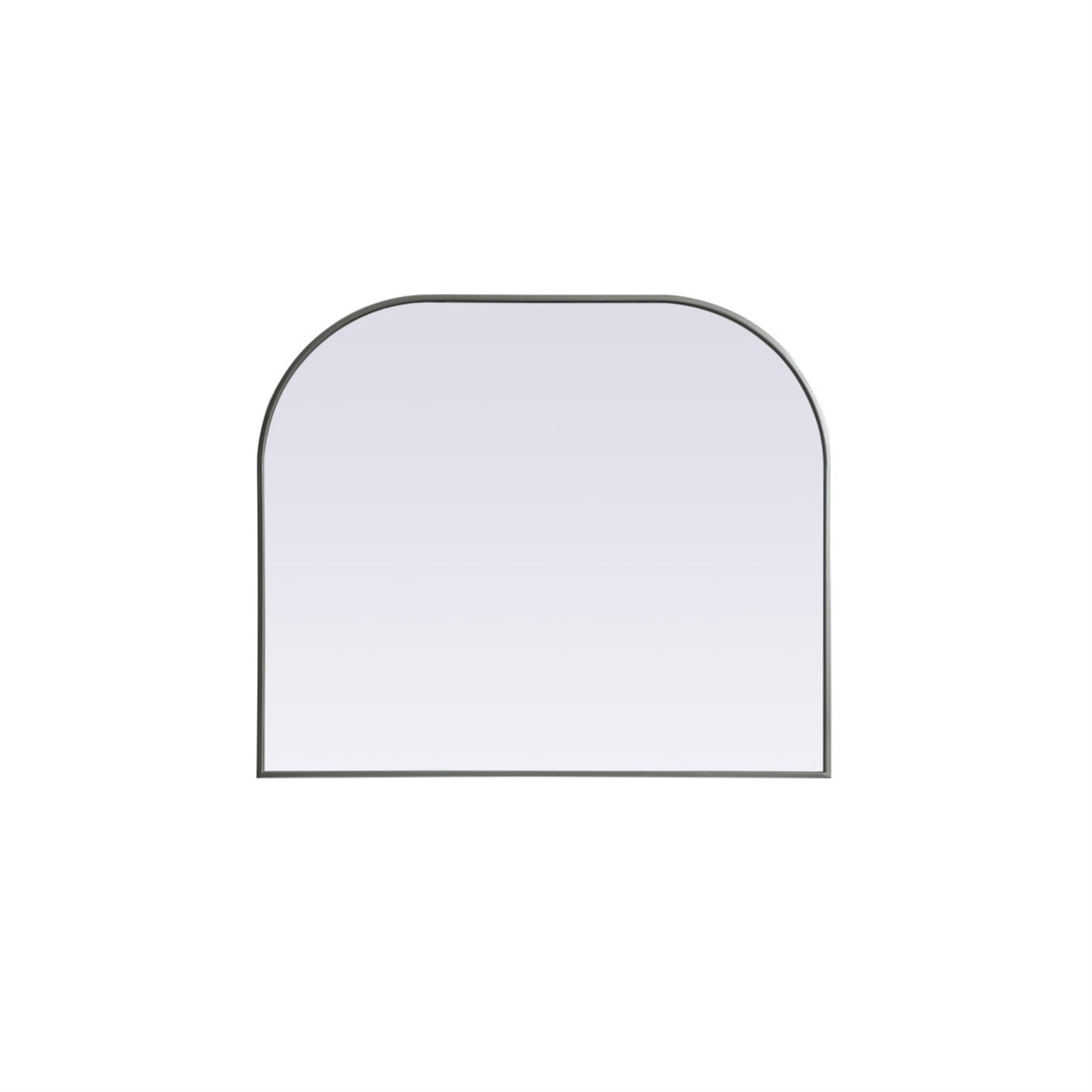 Metal Frame Arch Mirror 40X34 Inch In Silver