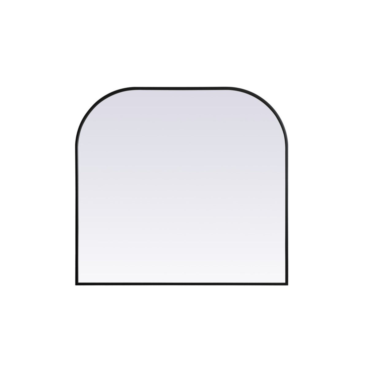 Metal Frame Arch Mirror 40X38 Inch In Black