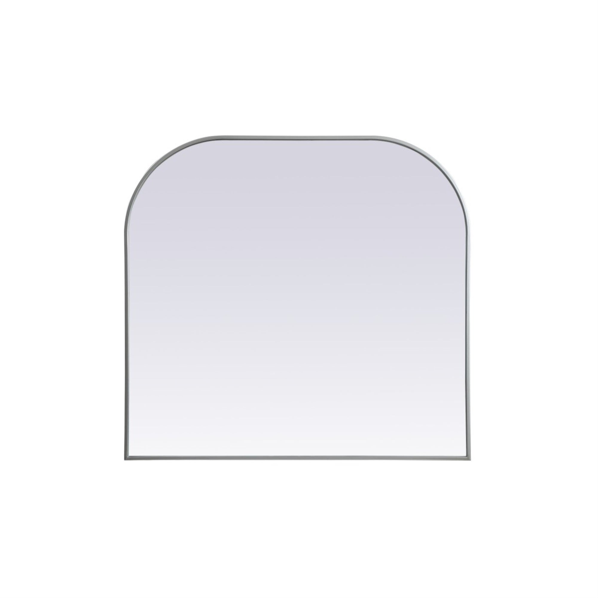 Metal Frame Arch Mirror 40X38 Inch In Silver