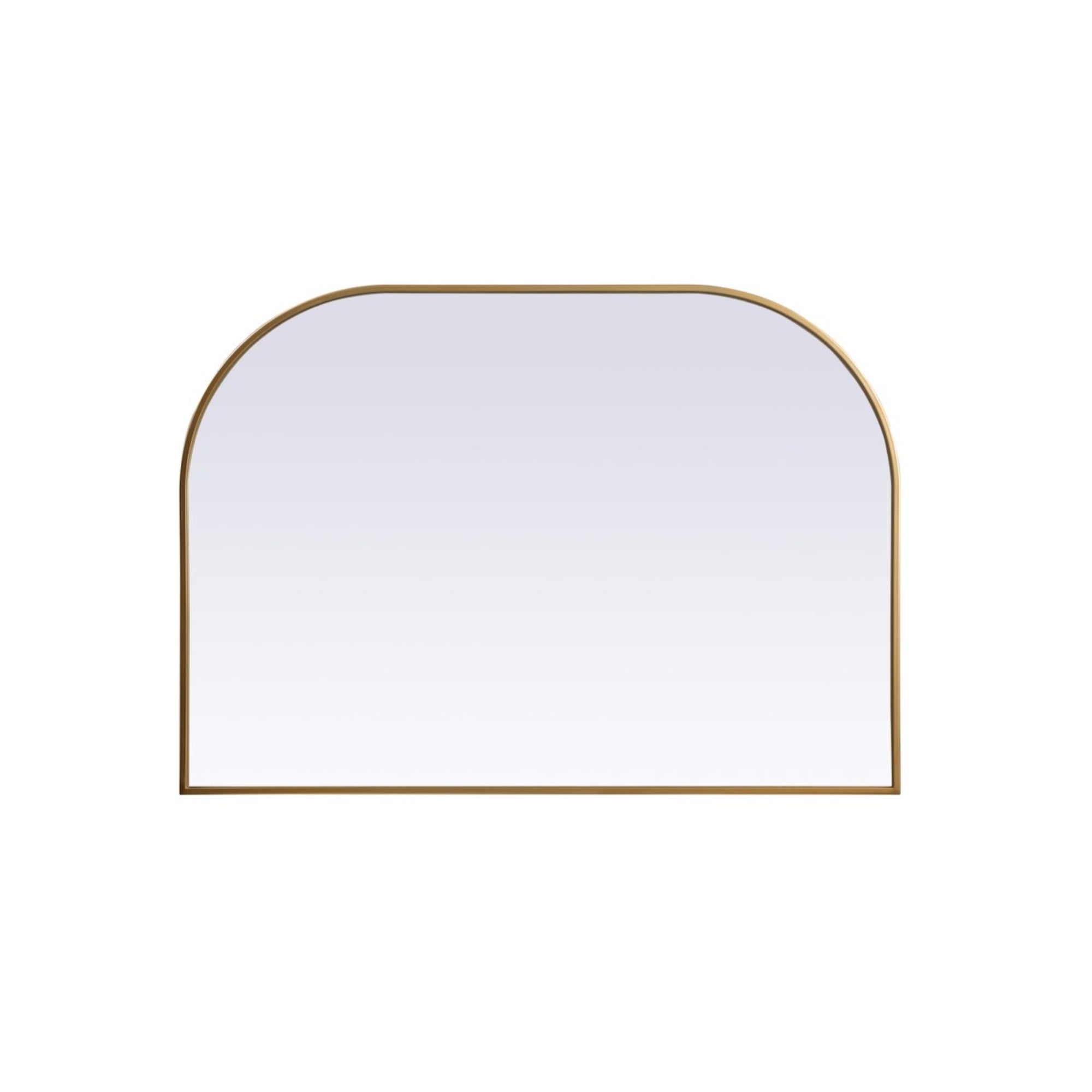 Metal Frame Arch Mirror 42X30 Inch In Brass