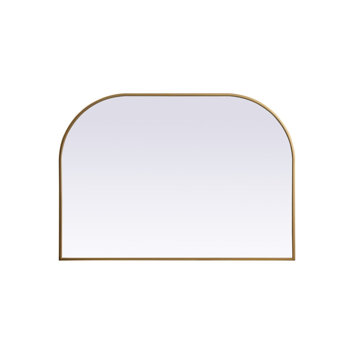 Metal Frame Arch Mirror 42X30 Inch In Brass