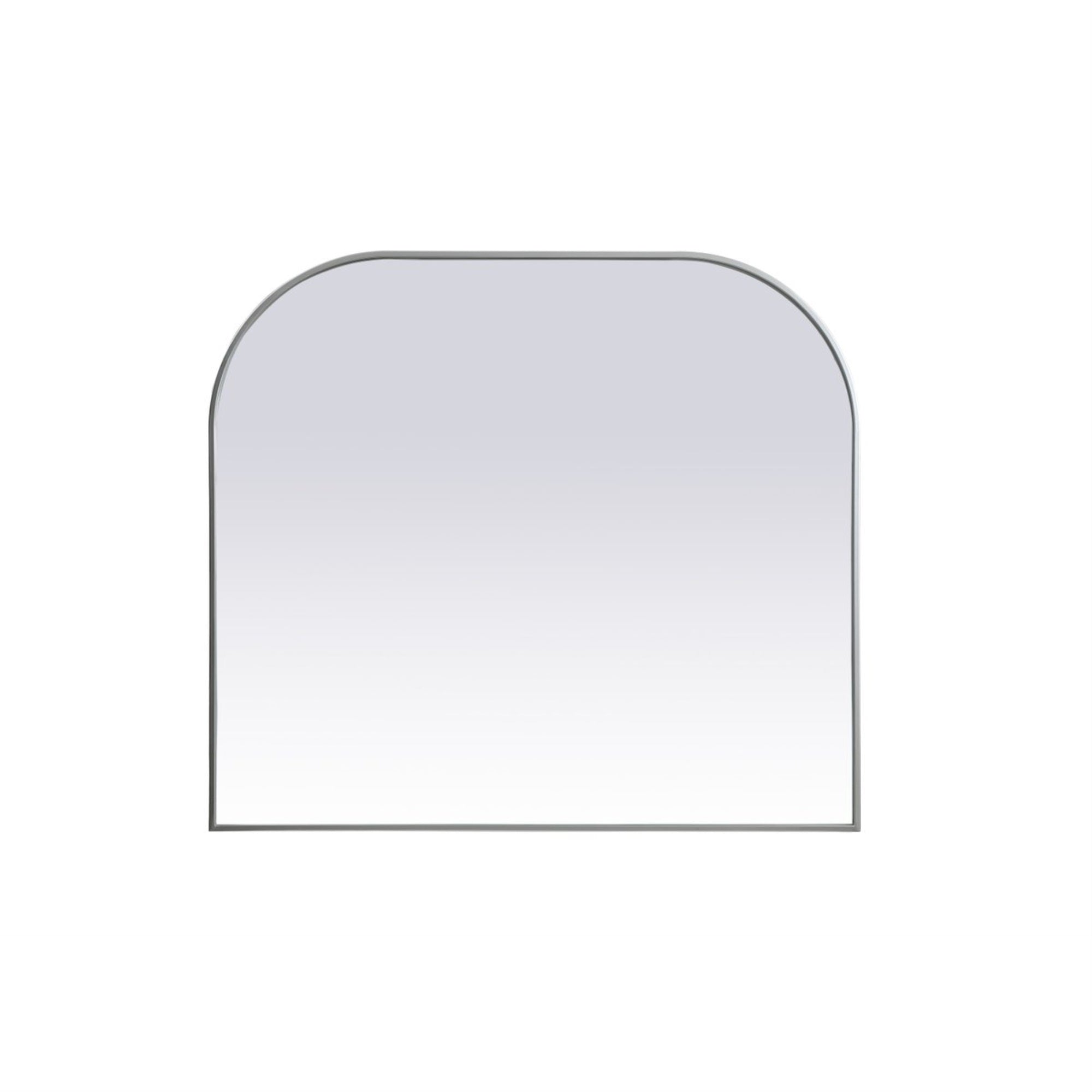 Metal Frame Arch Mirror 42X38 Inch In Silver