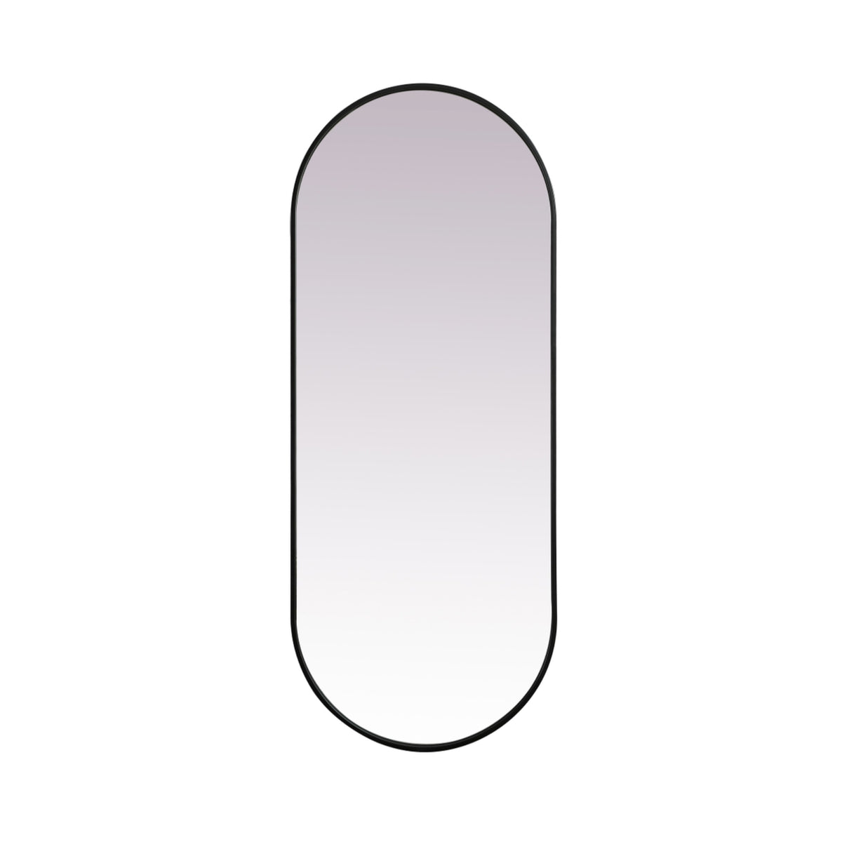 Metal Frame Oval Mirror 24X60 Inch In Black