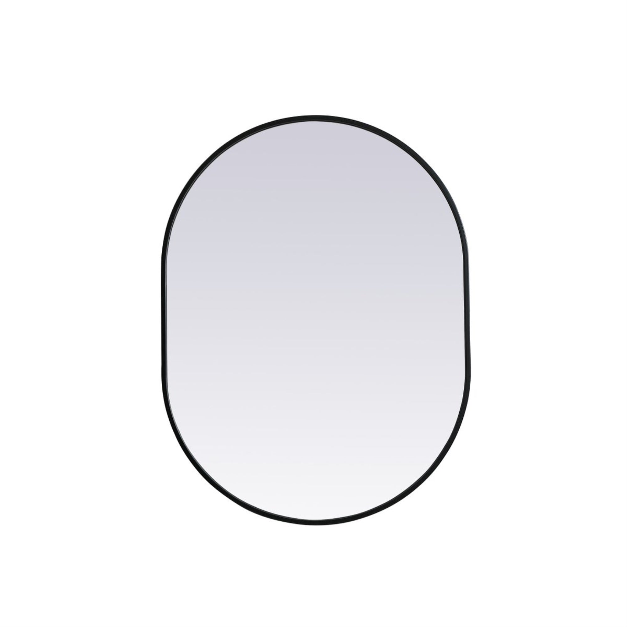 Metal Frame Oval Mirror 27X36 Inch In Black
