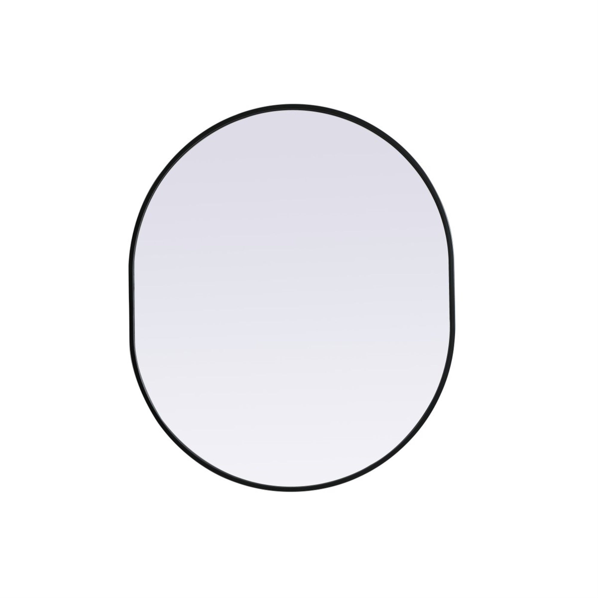 Metal Frame Oval Mirror 30X36 Inch In Black