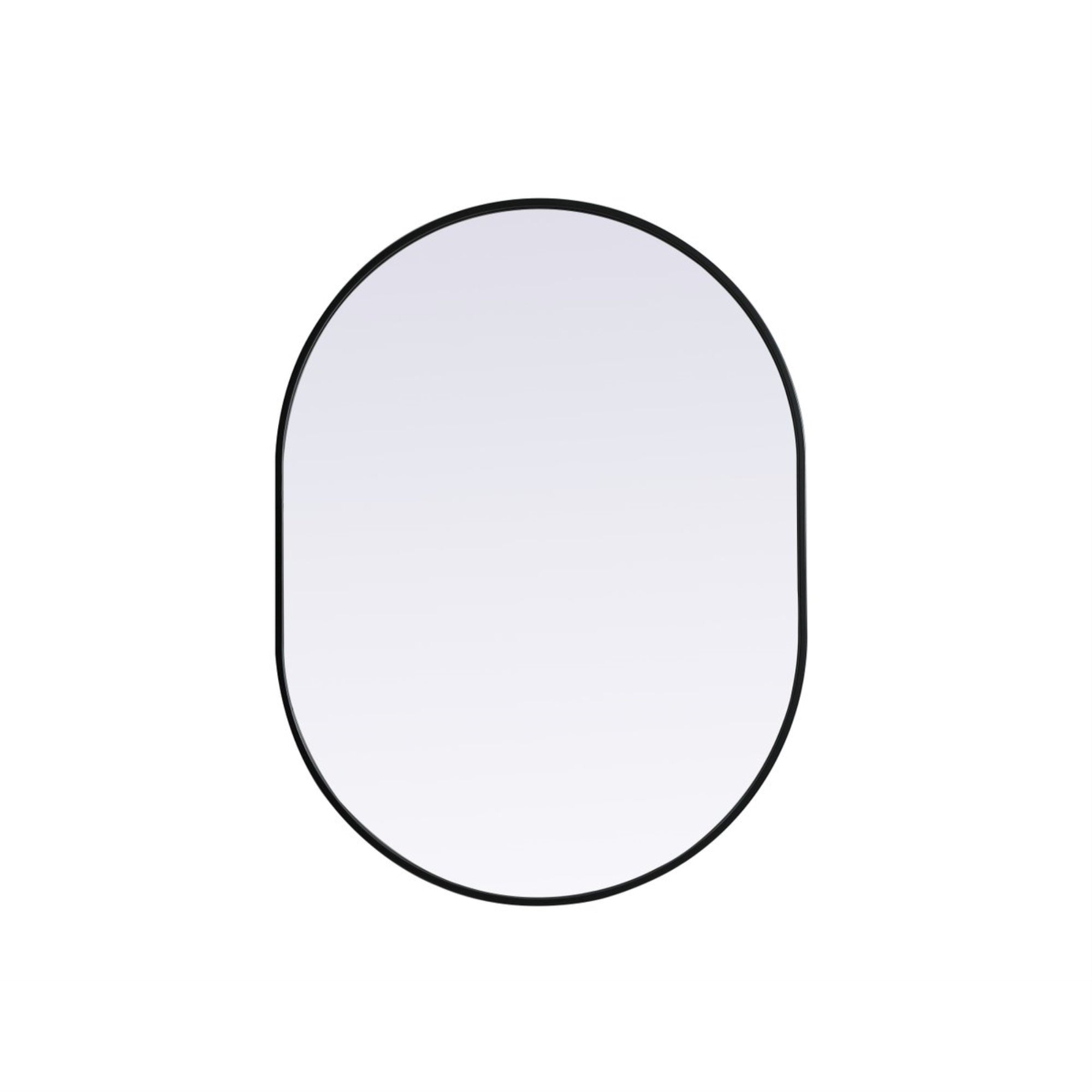 Metal Frame Oval Mirror 30X40 Inch In Black