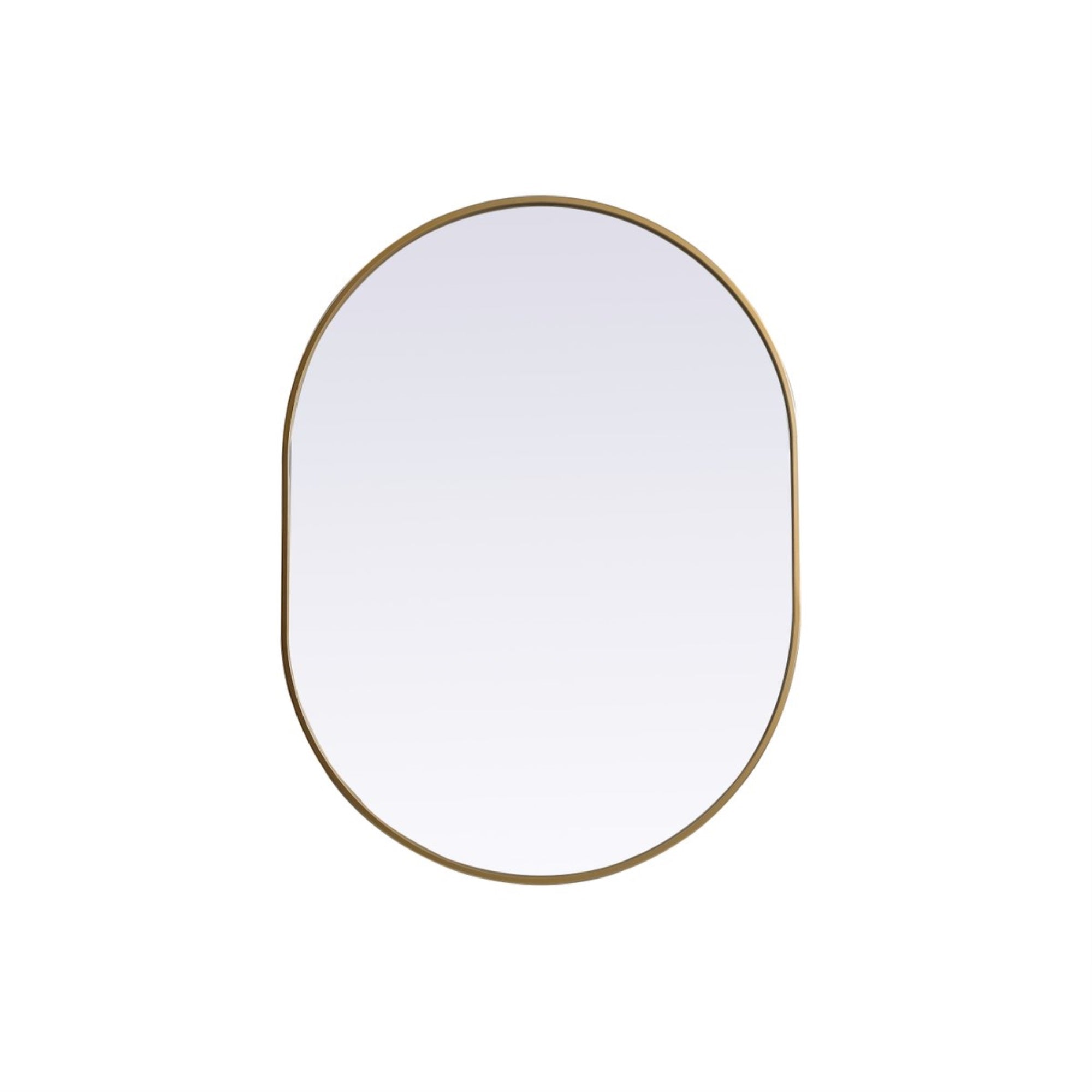 Metal Frame Oval Mirror 30X40 Inch In Brass