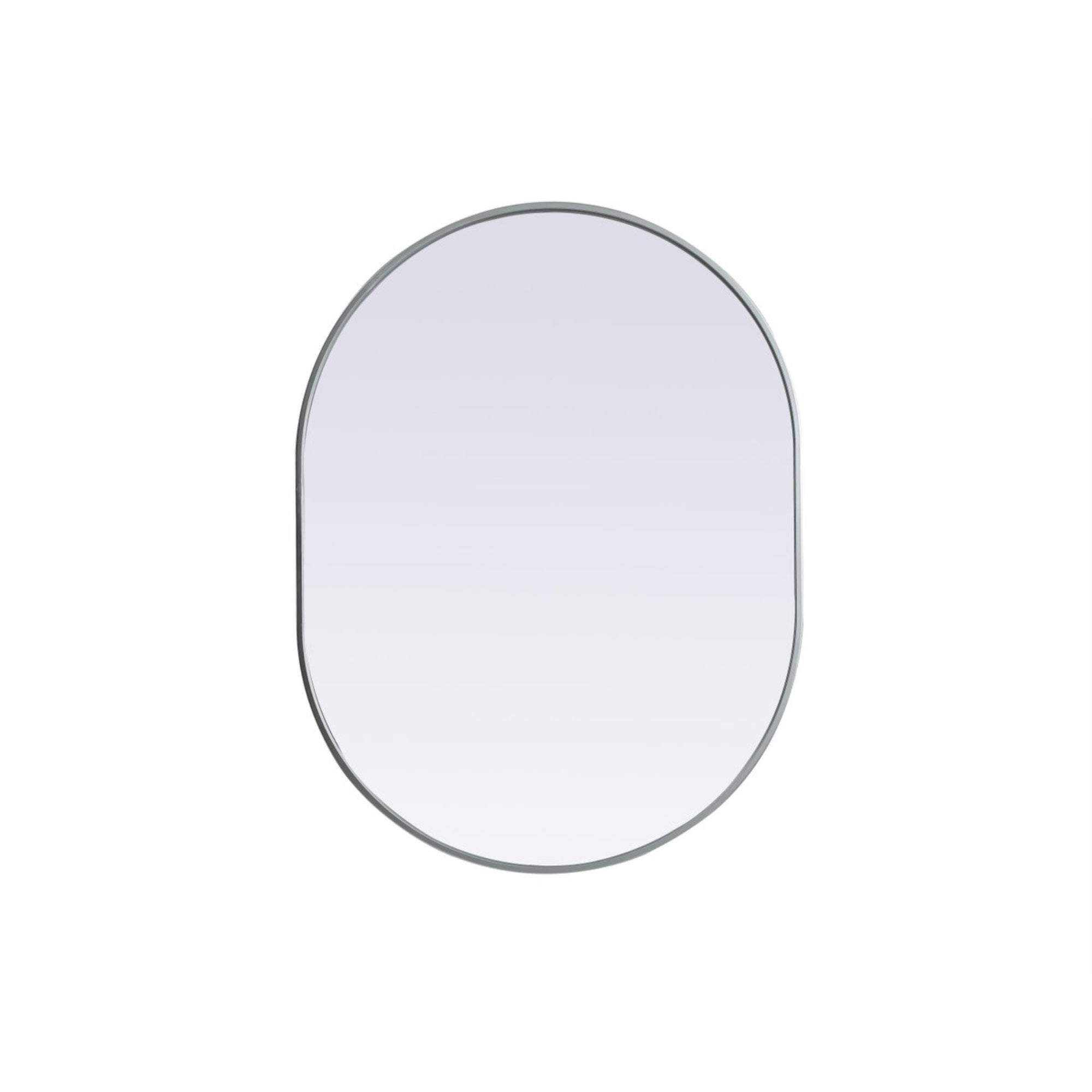 Metal Frame Oval Mirror 30X40 Inch In Silver