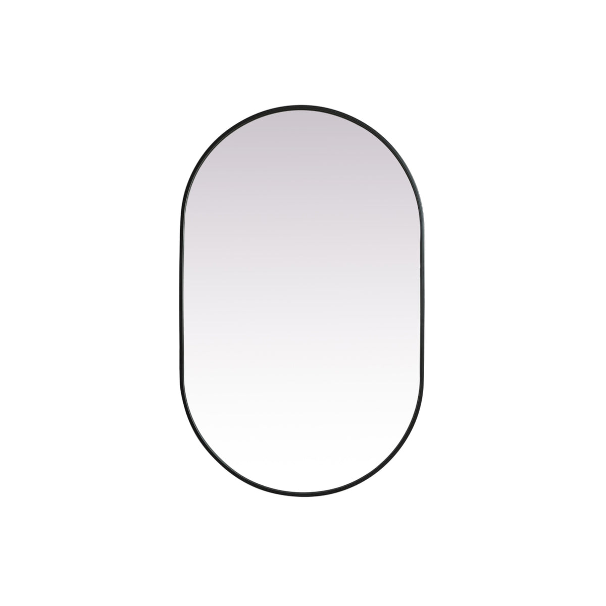 Metal Frame Oval Mirror 30X48 Inch In Black